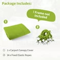 thumbnail image 3 of Pakunoda 10' X 20' Carport Canopy Replacement Cover, Portable Car Garage Shelter Party Top Tent with 34PC Ball Bungees, Grass Green (Only Cover, Frame Not Included), 3 of 8