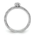 thumbnail image 2 of Sterling Silver Diamond Stackable Expressions Textured Heart Ring, 2 of 7