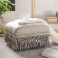 thumbnail image 3 of Fiona Repose-Pieds Décoratif Traditionnel Turquoise Beige Polyester, 3 of 8