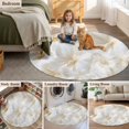 thumbnail image 6 of Spring Flowers Round Area&nbsp;Rug 3ft Abstract Modern White Floral Non-Slip&nbsp;Washable Circle Rugs Soft Felt Indoor Floor Mat for Bedroom Kitchen Living Room Bathroom, 6 of 9