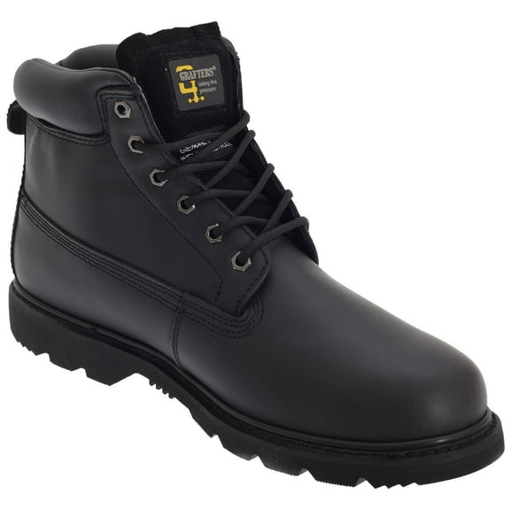 Grafters Mens 6 Eye Padded Leather Work Boots