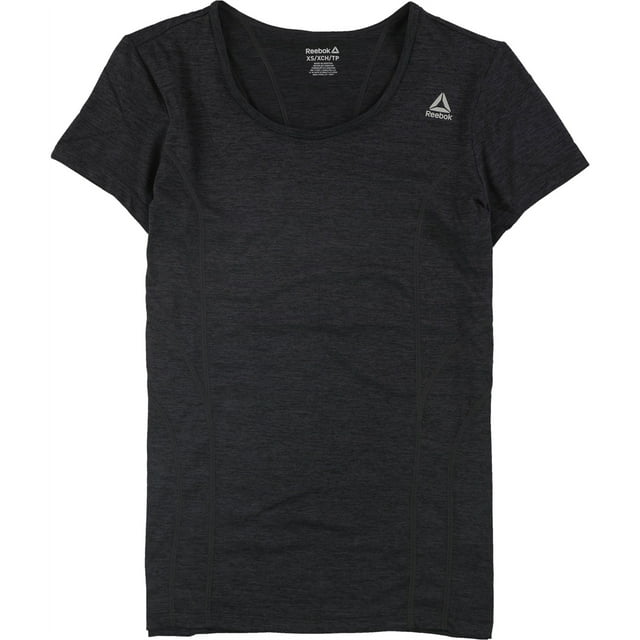 Reebok T-Shirt de Base Chiné en Polyester pour Femmes, Noir, Très Petit