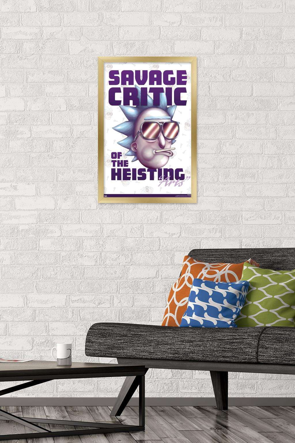 Rick And Morty - Savage Critic Wall Poster, 14.725" x 22.375", Framed
