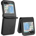 thumbnail image 2 of Case for Samsung Galaxy Z Flip 5 Leather Case, Galaxy Z Flip 5 Case Flip Folio Case Anti-Scratch Durable Heavy Duty Protective Shockproof Case for Samsung Galaxy Z Flip 5 Matte Black, 2 of 12