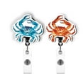 thumbnail image 1 of WIRESTER Set 2pcs Design Acrylic Key Card Holder Belt Clip Reel Id Badge Retractable - Blue Orange Crabs, 1 of 6