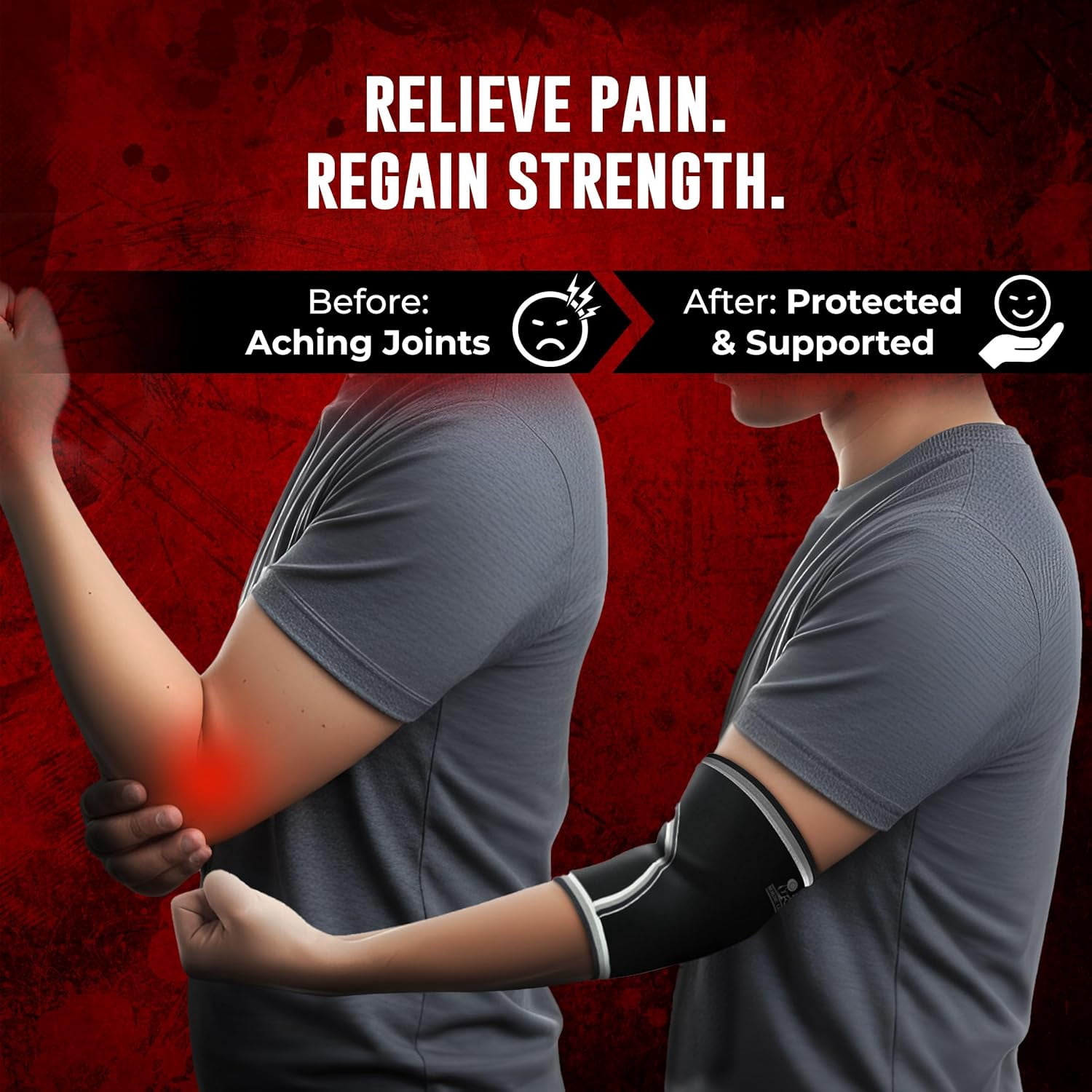 Nordic Lifting Support Compression for Weightlifting Powerlifting Cross Training Tennis Elbow Sleeves (1 Pair)