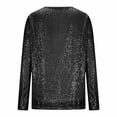 thumbnail image 7 of Thousandth Women's Sparkly Sequin Tops Casual V Neck Party Blouse Long Sleeve Loose Fit Glitter Tunic Shirt Holiday Christmas Outfit for Women, 7 of 7