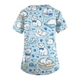 thumbnail image 3 of AHMOMEI Cartoon Animal Print Women's Scrub Tops S-5XL Plus Size Women’s Nurse Uniforms with Pocket V Neck Short Sleeve Scrubs for Women Tops, 3 of 6