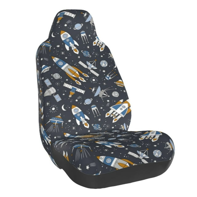 Wukai Space Cars Full Set Car Seat Covers with Soft Padding Universal Auto Front Seats Protector and Cushion Mat