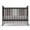 Espresso Crib, variant on Baby Convertible Crib 3 In 1, Converts from Baby Crib to Toddler Bed, New Zealand Pinewood Baby Bed with Locking Wheels and Teething Rail, Crib with 4 Height Adjustment and Non Toxic Finish, Black