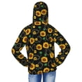 thumbnail image 4 of Cauagu Flower (2) Print Sun Protection Jacket for Teen,Full-Zipper Long Sleeve Sun Shirts with Pockets UV Hoodie Shirts Outdoor Athletic Jacket-X-Large, 4 of 7