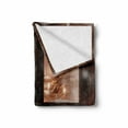 thumbnail image 2 of Winter Soft Flannel Fleece Blanket, Close up Snow on Vintage Wooden Christmas Window Pine Christmas Tree Inside Cabin, Cozy Plush for Indoor and Outdoor Use, 50" x 70", Brown White, by Ambesonne, 2 of 6