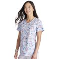 thumbnail image 7 of Tooniforms Scrubs Top For Women V-Neck Print TF737, 7 of 7