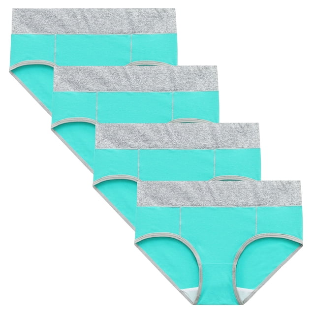 WZXFASHION Women Solid Color Patchwork Briefs Panties Underwear Knickers Bikini Underpants Intimates Mint Green XXL
