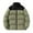 Army Green, variant on Cadancy Plus Size Winter Coats for Women Puffy Color Block Zip Up Quilted Jackets with Pockets Long Sleeve Stand Collar Trendy Warm Down Coat Oversized Casual Padded Jacket 2025