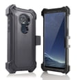 thumbnail image 5 of for 5.7" Motorola G6 Play Belt Clip Holster Kickstands Hybrid Shock Armor Bumper Phone Case Black, 5 of 5