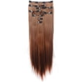 thumbnail image 2 of SAYFUT 23" Long Straight Full Head Clip in Synthetic Hair Extensions 8 Pieces 18 Clips 140g Light Brown, 2 of 3
