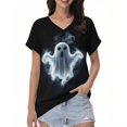 thumbnail image 4 of Youyipin womens tank tops Short Sleeved T-shirt Printed Halloween V-neck Shoulder Top Summer tops for women, 4 of 5