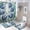 Colorful, variant on Bathroom Rugs Sets 4 Piece with Shower Curtain, Floral Pattern Printed on Shower Curtain and Bath Mat Set, Great for Master Bath Beach House Modern Home, 72 x 72 inches