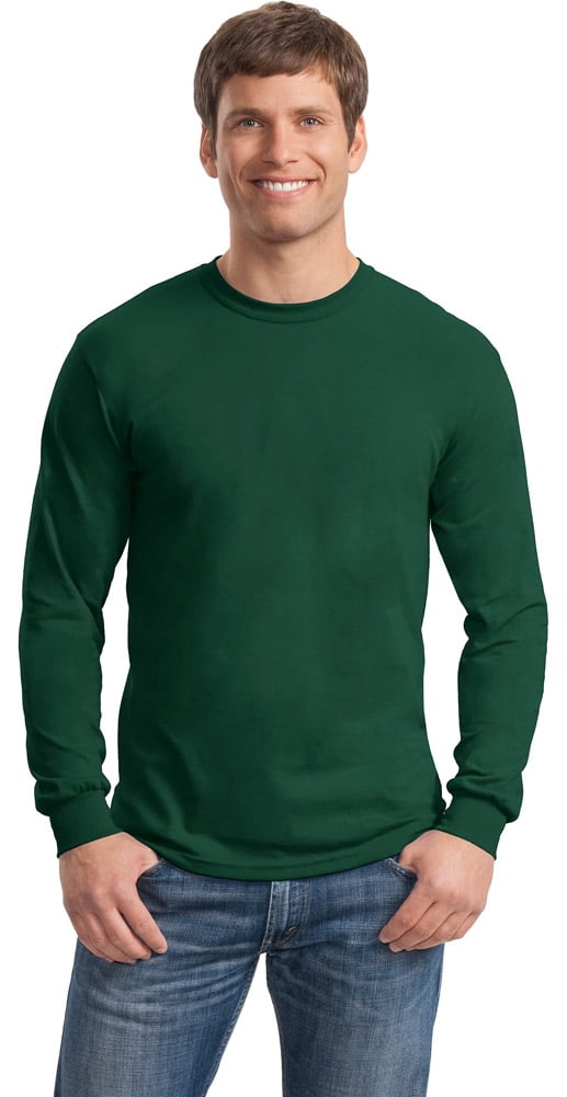 Gildan 8400 DryBlend Long Sleeve T-Shirt -Forest Green-Large - Walmart.com