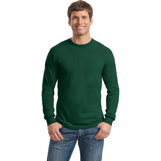 Gildan - Gildan 8400 DryBlend Long Sleeve T-Shirt -Forest Green-Large ...