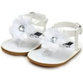 thumbnail image 3 of Infant Baby Girls Summer Sandals with Flower Soft Sole Newborn Toddler First Walker Crib Dress Shoes, 3 of 7