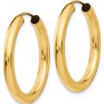 thumbnail image 3 of 14K Yellow Gold Polished Endless Tube Hoop Earrings (25 X 25) Made In Peru tf808, 3 of 6