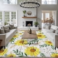 thumbnail image 3 of 6x9 Area Rugs for Living Room, Yellow Daisy Non Slip Area Rugs for Kitchen Bedroom Entryway, Farmhouse Country Flower Leaf Plant Wood Grain Washable Carpet Runner Rug Floor Mats for Bedroom, 3 of 8