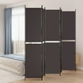 thumbnail image 1 of vidaXL 5-Panel Room Divider Brown 250x220 cm Fabric, 1 of 5