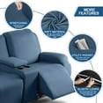 thumbnail image 4 of KINCAM Recliner Sofa Slipcovers with Middle Console, Stretch Reclining Loveseat Couch Cover for Pets Furniture Sofa Cover, Turquoise Blue, 4 of 9