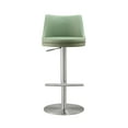 thumbnail image 2 of TOV Furniture Reagan Sea Foam Green and Silver Vegan Leather Adjustable Stool, 2 of 9