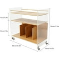 thumbnail image 2 of Acrylic End Table with Wheels, 3-Tier Clear Sofa Side Table Modern Coffee Table with Open Bamboo Storage Shelf, Rolling Storage Acrylic Cart Home Decor Nightstand for Living Room Bedroom (Wood Color), 2 of 7