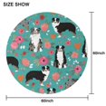 thumbnail image 6 of Australian Shepherd Pioneer Flower Round Tablecloth 60"x60",Wrinkle Wipeable Table Cloth for Kitchen Dining Room Picnic Patio Party, 6 of 6