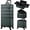 Dark Green, variant on Rolling Makeup Case On Wheels 4 In 1 Large Organizer Travel With Key Swivel Artist Salon Storage Traveling Cart Trunk Black
