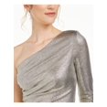 thumbnail image 2 of ADRIANNA PAPELL Blouse de Fête à Manches Longues Ourlet Asymétrique à Paillettes Texturées Dorées pour Femmes 4, 2 of 3