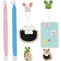 6Pcs Tiny Top Hats Little Hamster Clothes Costume Outfits Scarf Blankets Mini Hamster Hat Frog Rabbit Hat Small Hand Knitted Small Animal Hat for Small Pet Hamsters Rat Guinea Pig Bunny colorful DIY