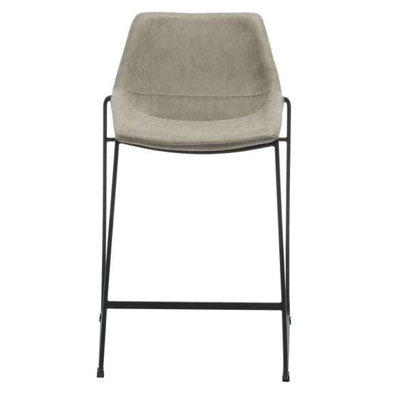 SAFAVIEH Alexis Square Mid Back Counter Stool, Stone/Black