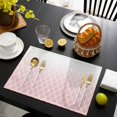 thumbnail image 3 of Pink Ombre Stripe Placemats Set of 4, Modern Abstract Art Gradient Striped Placemats for Dining Table, Place Mats for Kitchen Tabletop, Waterproof Wipeable Dining Table Mats Set, 3 of 9
