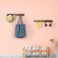 thumbnail image 4 of Wall Mounted Wood Coat and Hat Rack, 6 Hooks, Dark Brown, 4 of 7