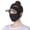 Black, variant on Shenmeida Wide Brim Breathable Neck Gaiter Balaclava Headwear Face Cover with Ear Loop Ice Silk Sports Face Scarf Outdoors