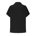 thumbnail image 5 of Fancifize Womens Plus Size Button Down Shirt Collared Short Sleeve Top Lightweight Loose Fit for Office Casual Summer Outfits L,Black, 5 of 6