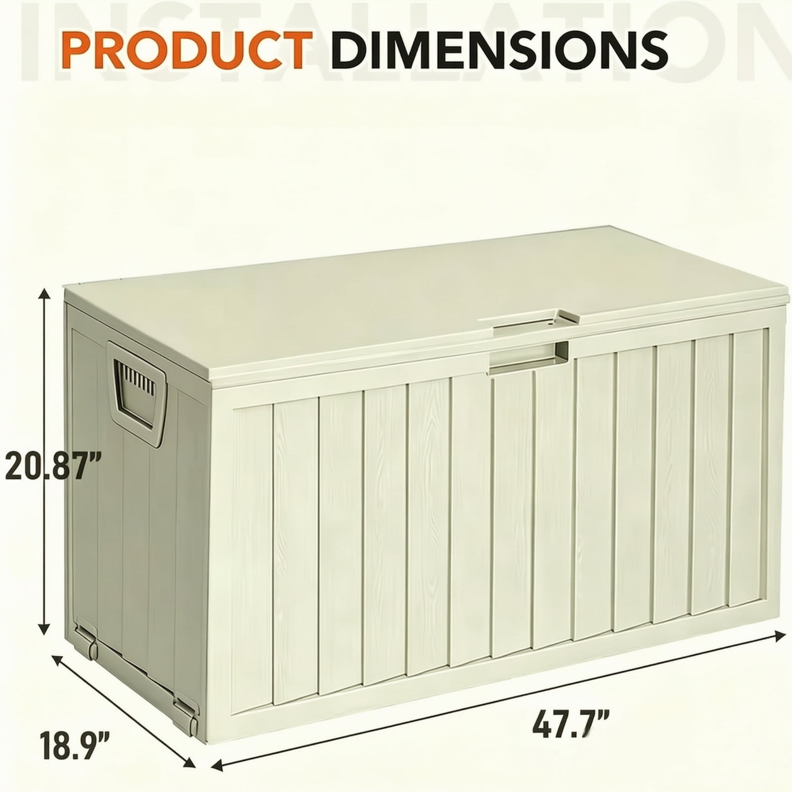 75 Gallon Outdoor Waterproof Storage Box with Flip-Top Lid, Heavy-Duty Deck Box Suitable for /Outdoor Use - Plastic