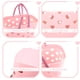 thumbnail image 3 of Cesta de ducha portátil con asas, organizador de almacenamiento de plástico reutilizable para cesta de ducha de baño (rosa), 3 of 5