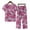 Multicolor 1, variant on Women's Cotton Linen Two Piece Set Summer Loose Casual Round Neck Short Sleeve Pajama Set Printed Tops Lounge Outfits Sets Multicolor XXXXXL