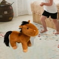 thumbnail image 1 of Simulación de juguete para caballos Simulación para niños decoración de la habitación de la habitación del almohada del almohada para niños Festival S marrón, 1 of 8