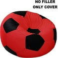 thumbnail image 3 of Ample Decor Soccer Leatherette Bean Bag Cover (Filler Not Included), Double Stitched, Ideal for Children and Teenagers - Red & Black, 3 of 6