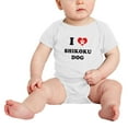 thumbnail image 2 of I Heart Shikoku Dog Funny Cute Baby Jumpsuits Newborn Clothes (White, 3-6 Months), 2 of 5