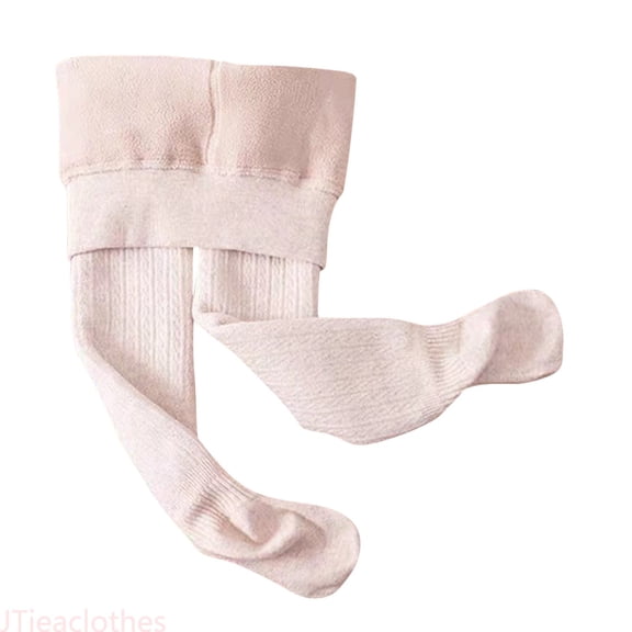 JTieacloth Girls Flowy Loose Pants Toddler Kids Baby Girls Cotton Fleece Lined Solid Warm Leggings Pantihose Stretchy Basic Full Length Pants Pantyhose For Winter,Sizes 6-7 Years