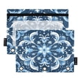 thumbnail image 2 of Snow Flowers 2 Pack Pencil Pouches Zipper Pencil Case 3 Ring Pencil Pouch Cosmetic Bag, 2 of 6