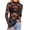 Black, variant on Womens T-shirts Long Sleeve Crewneck Tops Mesh Fabric Slim Fit Lace Summer Layering Tees Black L